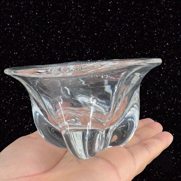Magnor Norway Clear Glass Bowl Scandinavian Clear Abstract Bowl Dish Centerpiece - Picture 3 of 10